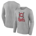 thumbnail image 1 of Men's Gray Cincinnati Reds Fastball Long Sleeve T-Shirt, 1 of 3