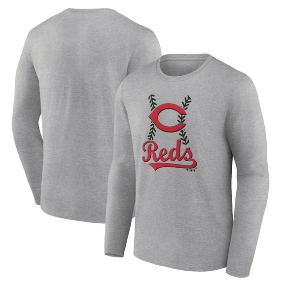 Men's Gray Cincinnati Reds Fastball Long Sleeve T-Shirt