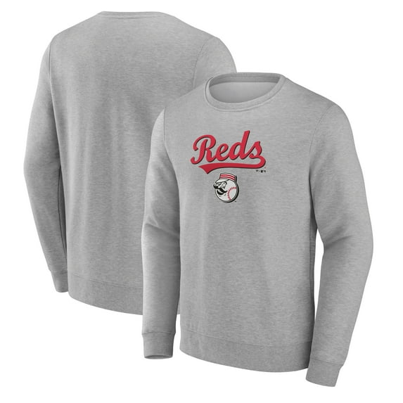 Men's Gray Cincinnati Reds Team Lockup Sweatshirt