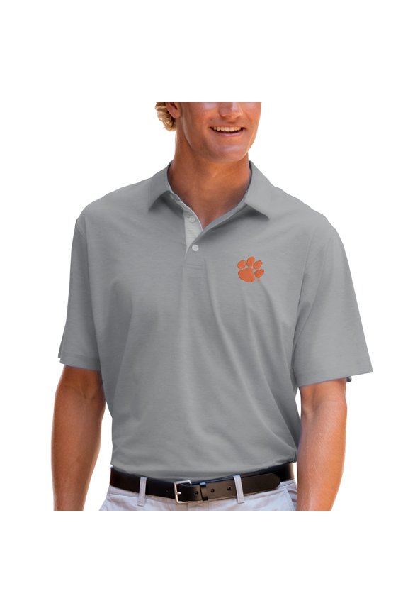 Men's Gray Clemson Tigers Pro Signature Polo