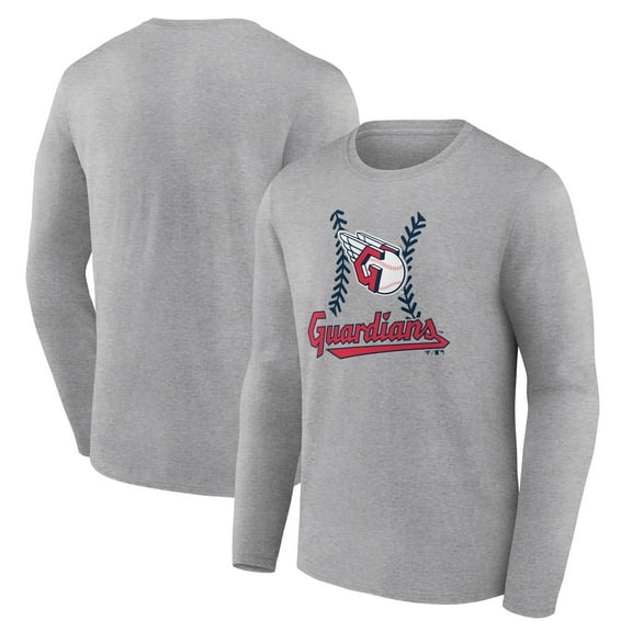 Men's Gray Cleveland Guardians Fastball Long Sleeve T-Shirt