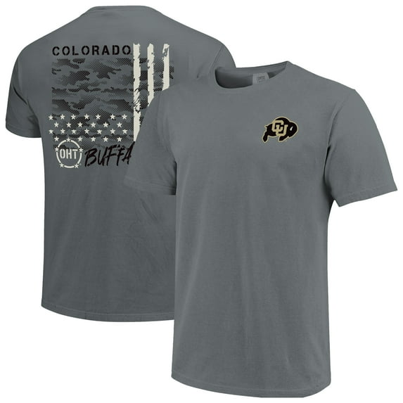 Men's Gray Colorado Buffaloes Comfort Colors OHT Camo Overlay T-Shirt