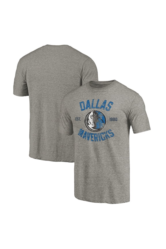 Men's Gray Dallas Mavericks Team Heritage Tri-Blend T-Shirt