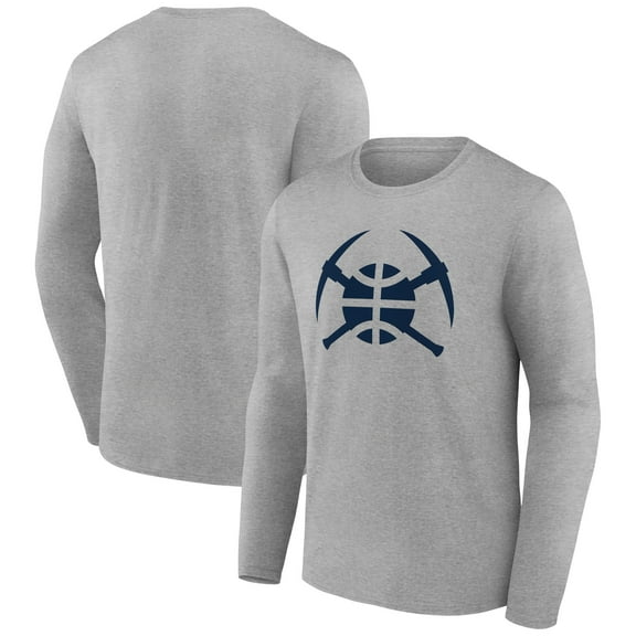 Men's Gray Denver Nuggets Alternate Logo Long Sleeve T-Shirt