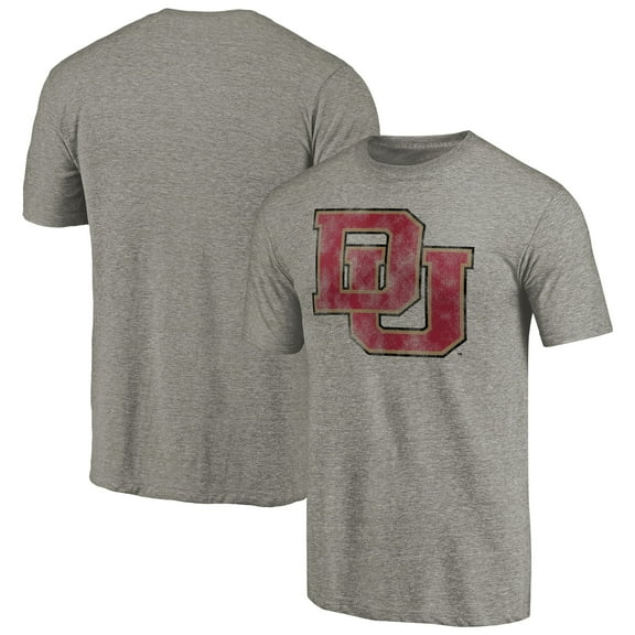 Men's Gray Denver Pioneers Big & Tall Classic Primary Tri-Blend T-Shirt