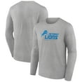 thumbnail image 1 of Men's Gray Detroit Lions Logo Team Lockup Long Sleeve T-Shirt, 1 of 3