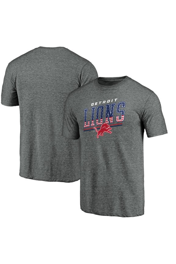 Men's Gray Detroit Lions Team Freedom Tri-Blend T-Shirt