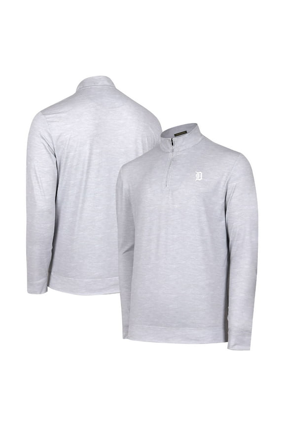 Men's Gray Detroit Tigers Sublime Tri-Blend Quarter-Zip Jacket