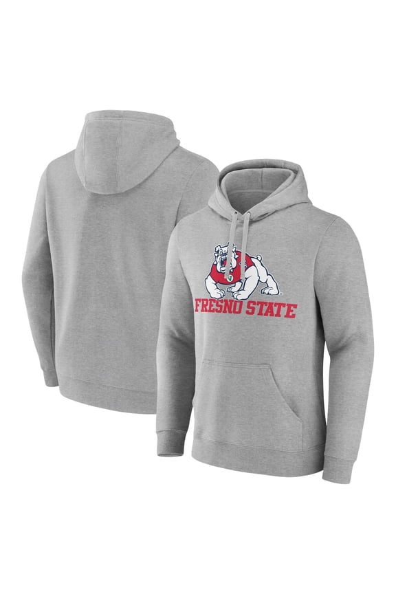 Men's Gray Fresno State Bulldogs Campus Pullover Hoodie