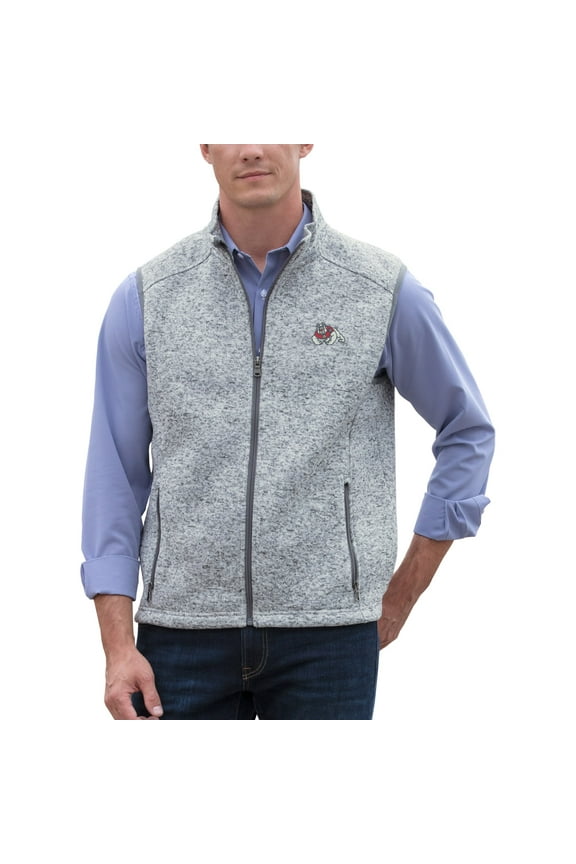 Men's Gray Fresno State Bulldogs Summit Full-Zip Sweater Vest