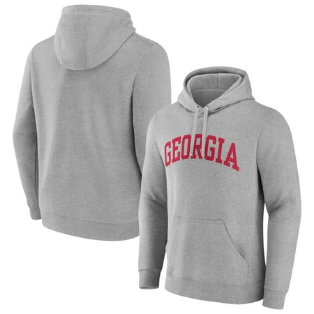Men's Gray Georgia Bulldogs Basic Arch Pullover Hoodie