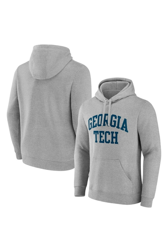 Men's Gray Georgia Tech Basic Arch Pullover Hoodie