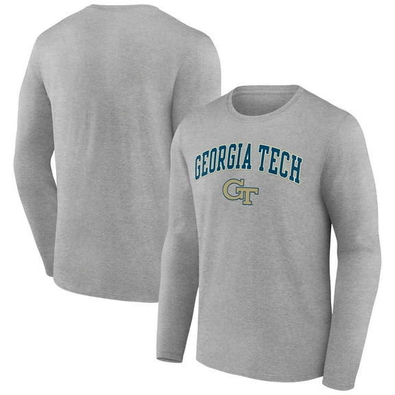 Men's Gray Georgia Tech Yellow Jackets Campus Long Sleeve T-Shirt