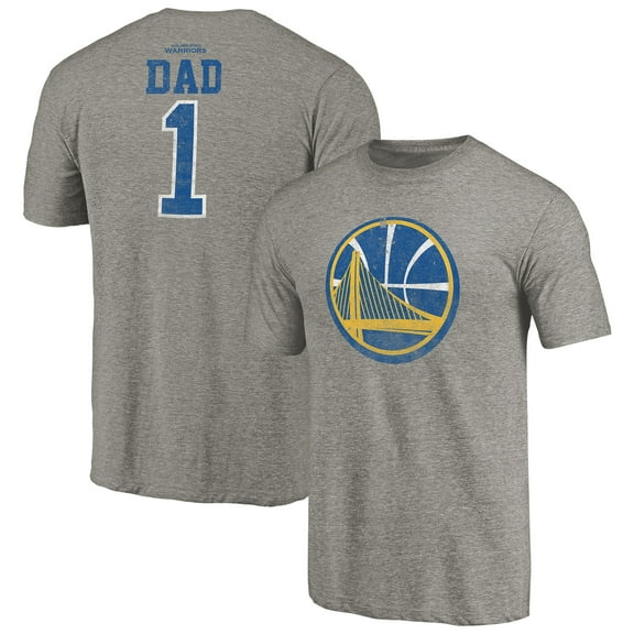 Men's Gray Golden State Warriors Greatest Dad Tri-Blend T-Shirt