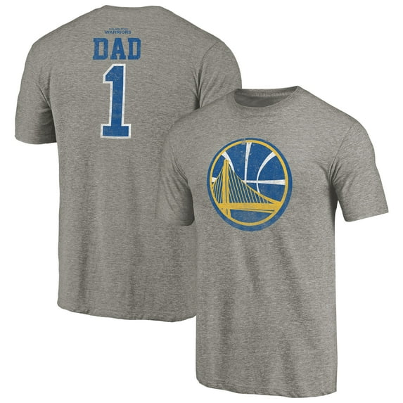 Men's Gray Golden State Warriors Greatest Dad Tri-Blend T-Shirt