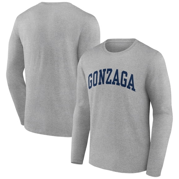 Men's Gray Gonzaga Bulldogs Basic Arch Long Sleeve T-Shirt