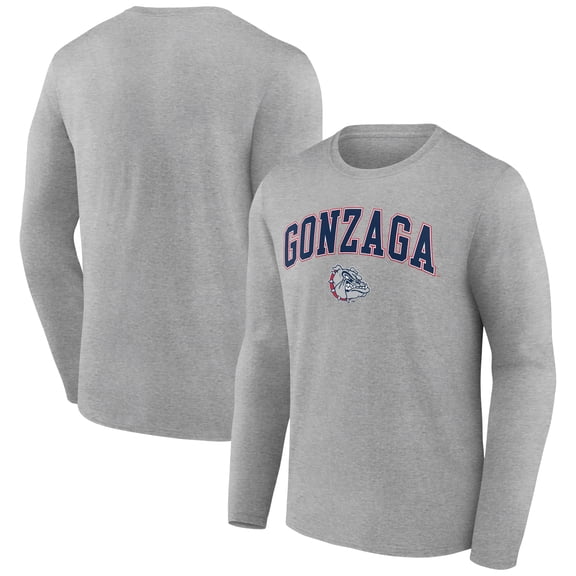 Men's Gray Gonzaga Bulldogs Campus Long Sleeve T-Shirt