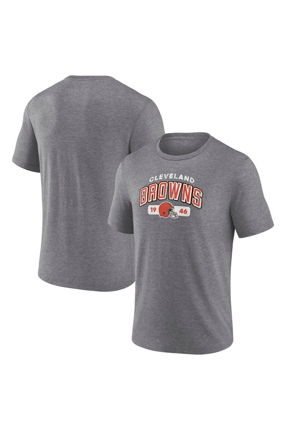 Men's Fanatics Heather Gray Cleveland Browns Tri-Blend Go Ahead T-Shirt