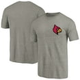 thumbnail image 1 of Men's Gray Heather Louisville Cardinals Left Chest Distressed Logo Tri-Blend T-Shirt, 1 of 3