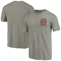 Men's Gray Heather Maryland Terrapins Left Chest Distressed Logo Tri-Blend T-Shirt