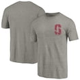thumbnail image 1 of Men's Gray Heather Stanford Cardinal Left Chest Distressed Logo Tri-Blend T-Shirt, 1 of 3