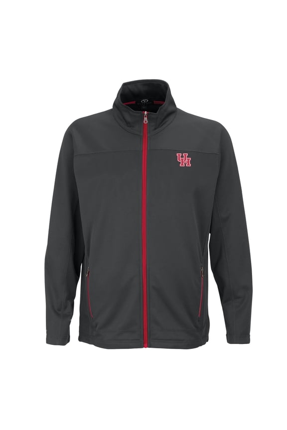 Men's Gray Houston Cougars Brushed Back Micro-Fleece Full-Zip Jacket