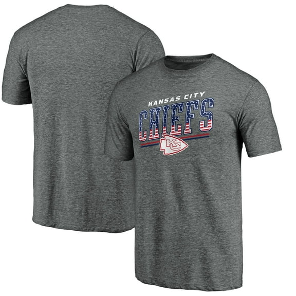 Men's Gray Kansas City Chiefs Team Freedom Tri-Blend T-Shirt