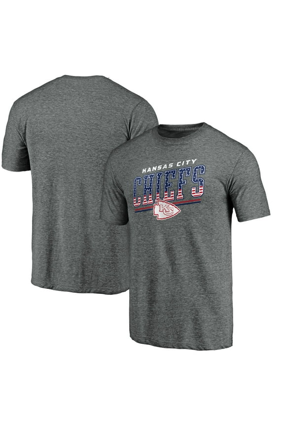 Men's Gray Kansas City Chiefs Team Freedom Tri-Blend T-Shirt