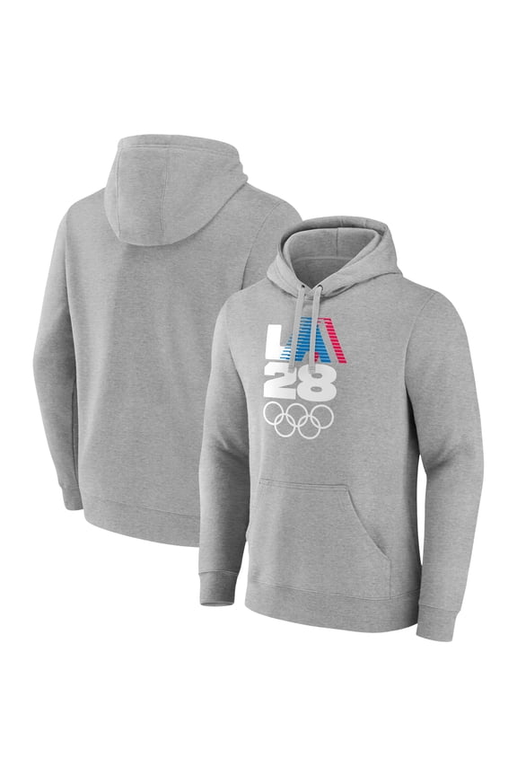 Men's Gray LA 2028 Summer Olympics Retro Stripe Pullover Hoodie