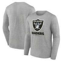 Men's Gray Las Vegas Raiders Logo Team Lockup Long Sleeve T-Shirt