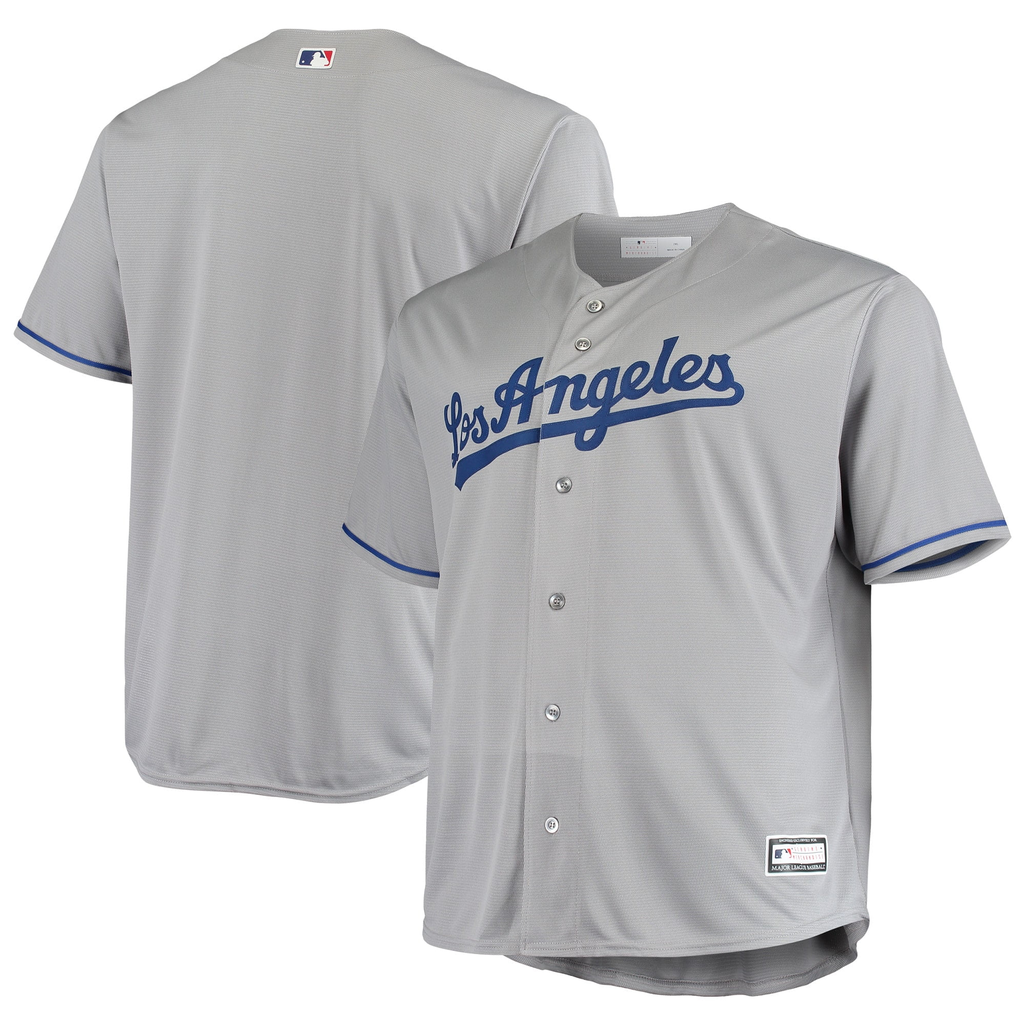 Men's Gray Los Angeles Dodgers Big & Tall Replica Team Jersey 