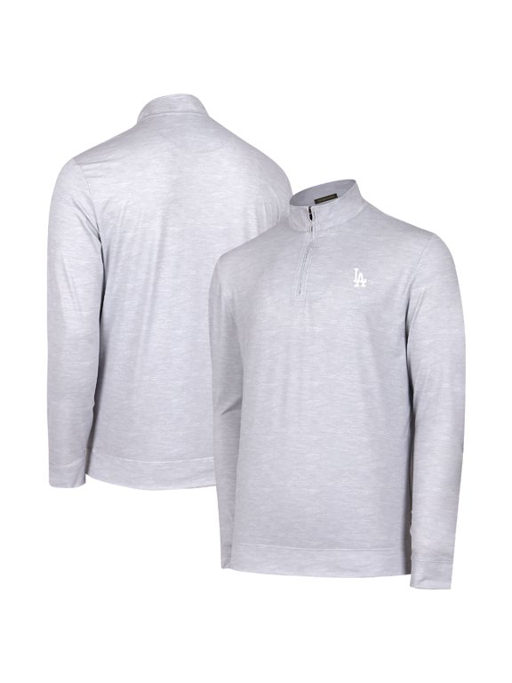 Men's Gray Los Angeles Dodgers Sublime Tri-Blend Quarter-Zip Jacket