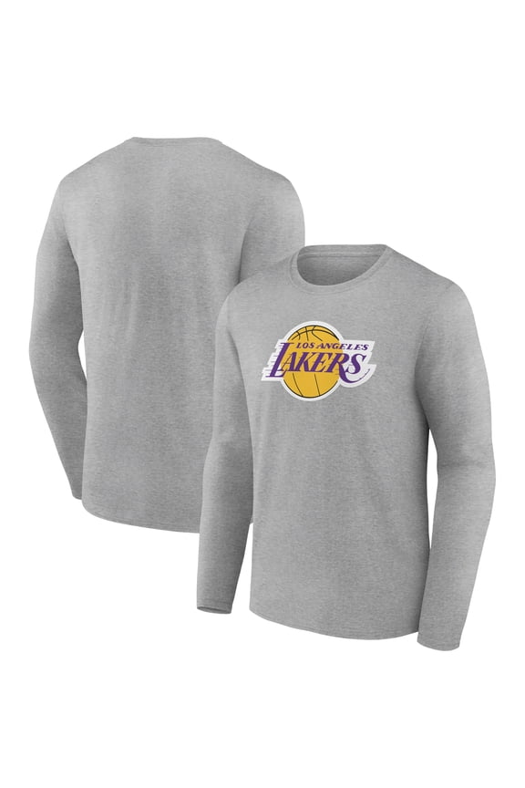 Men's Gray Los Angeles Lakers Alternate Logo Long Sleeve T-Shirt