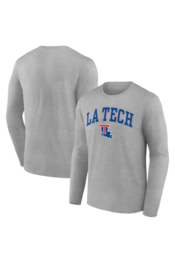 Men's Gray Louisiana Tech Bulldogs Campus Long Sleeve T-Shirt