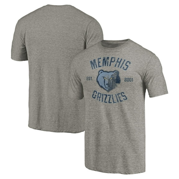 Men's Gray Memphis Grizzlies Team Heritage Tri-Blend T-Shirt