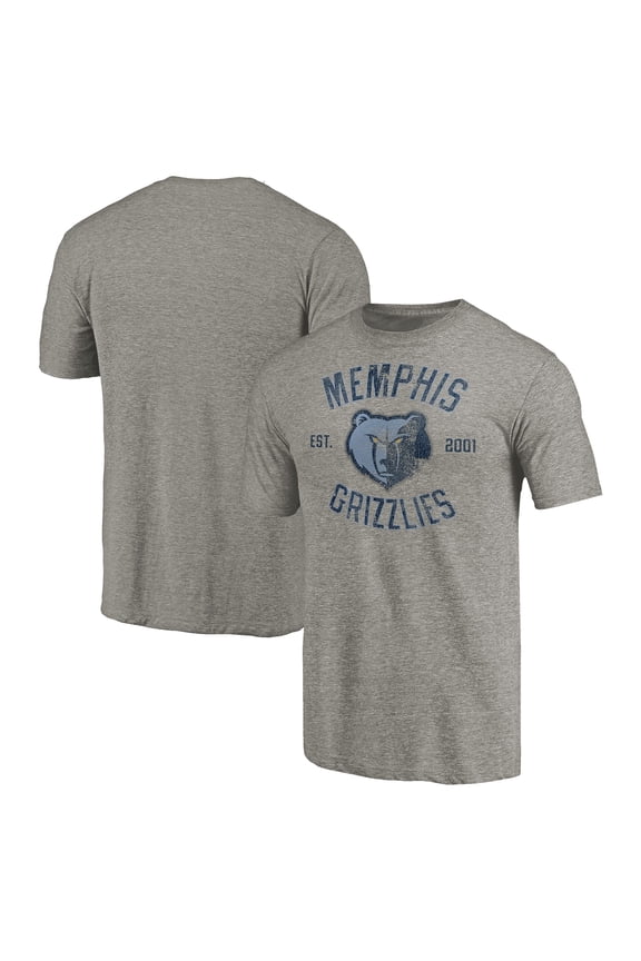 Men's Gray Memphis Grizzlies Team Heritage Tri-Blend T-Shirt