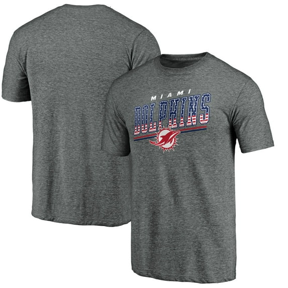 Men's Gray Miami Dolphins Team Freedom Tri-Blend T-Shirt