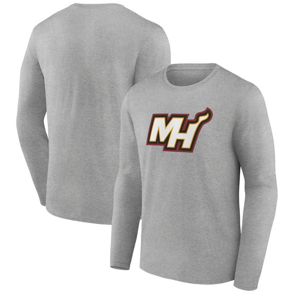 Men's Gray Miami Heat Alternate Logo Long Sleeve T-Shirt
