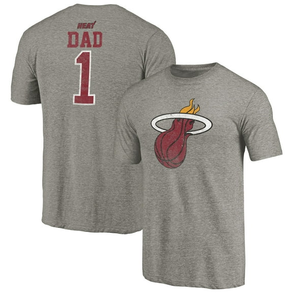 Men's Gray Miami Heat Greatest Dad Tri-Blend T-Shirt