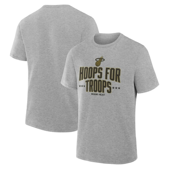 Men's Gray Miami Heat Hoops For Troops T-Shirt