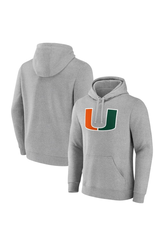Men's Gray Miami Hurricanes Team Logo Pullover Hoodie