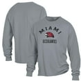 thumbnail image 1 of Men's ComfortWash Gray Miami University RedHawks Arch Logo Garment Dyed Long Sleeve T-Shirt, 1 of 3