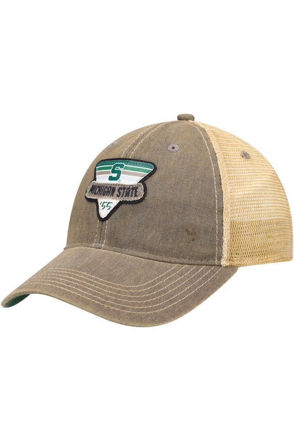 Men's Gray Michigan State Spartans Legacy Point Old Favorite Trucker Snapback Hat