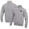 thumbnail image 1 of Men's Gray Michigan Wolverines Big Cotton Quarter-Zip Pullover Sweatshirt, 1 of 3