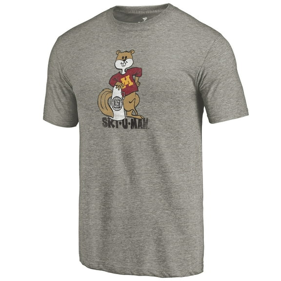 Men's Gray Minnesota Golden Gophers College Vault Primary Logo Tri-Blend T-Shirt