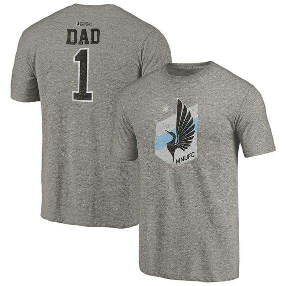 Men's Gray Minnesota United FC Greatest Dad Tri-Blend T-Shirt