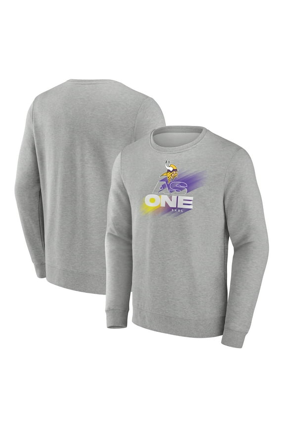 Men's Gray Minnesota Vikings As One Skol Pullover Sweatshirt