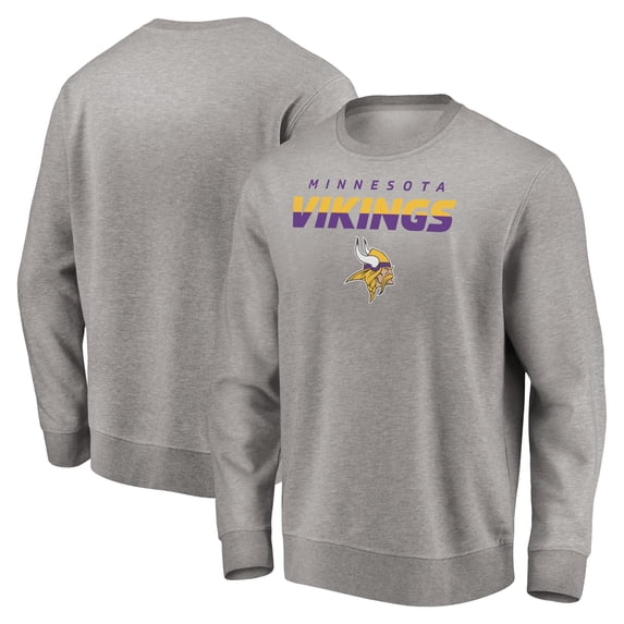 Men's Gray Minnesota Vikings Elevate Play Pullover Sweatshirt