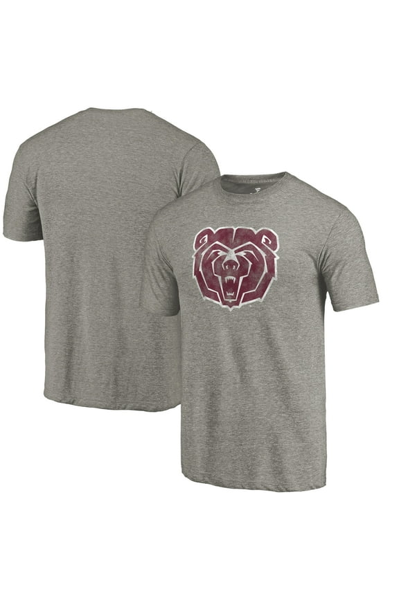 Men's Gray Missouri State University Bears Classic Primary Tri-Blend T-Shirt