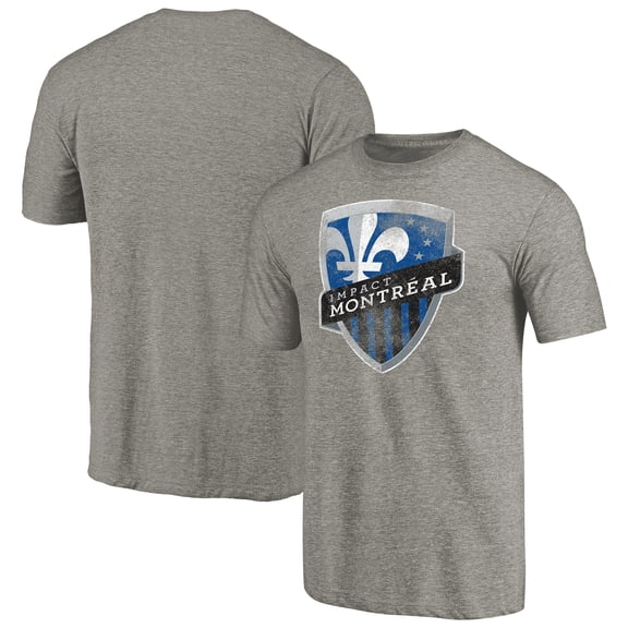 Men's Gray Montreal Impact Distressed Primary Logo Tri-Blend T-Shirt